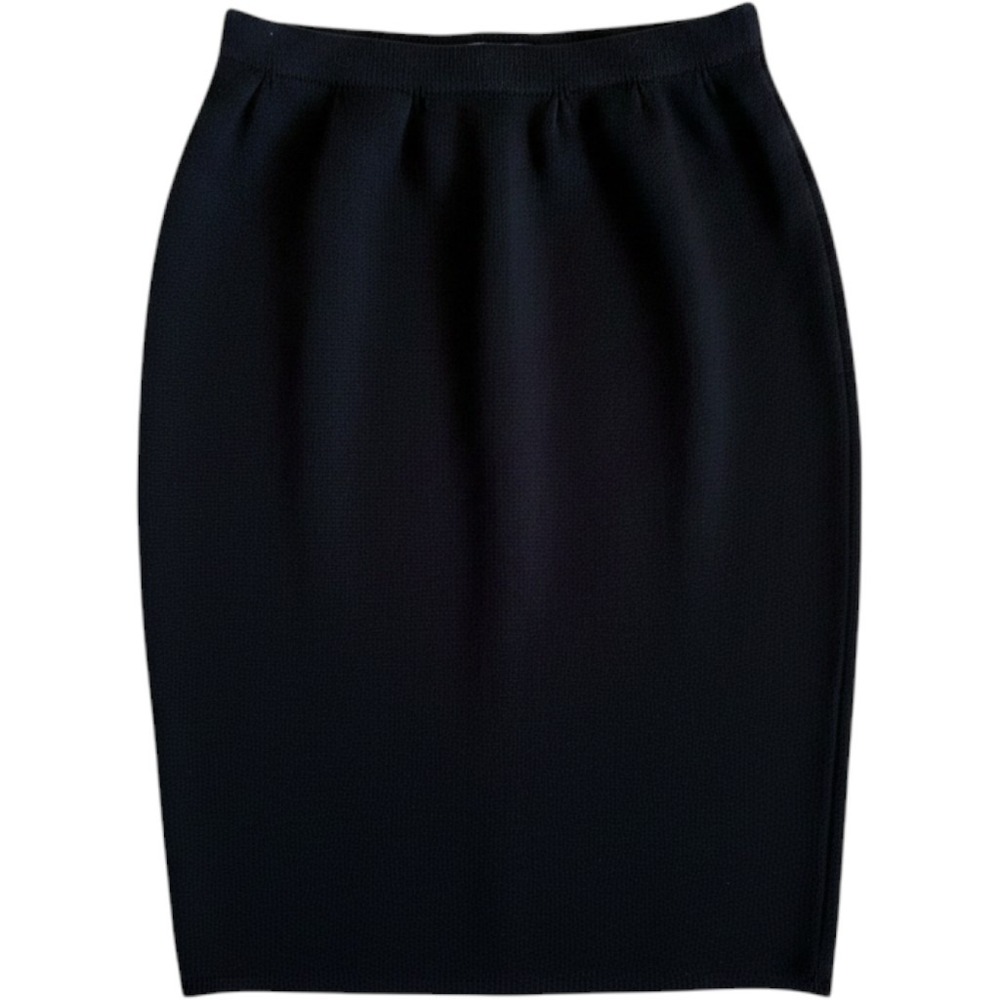 St John Womens Black Santana Knit Pencil Skirt Knee Length Quiet Luxury M READ